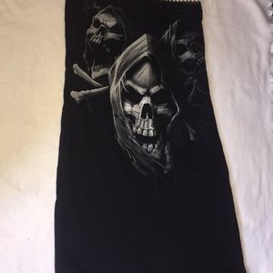 Black tube dress with skulls
